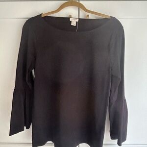 J. Crew ruffle sleeve boatneck top